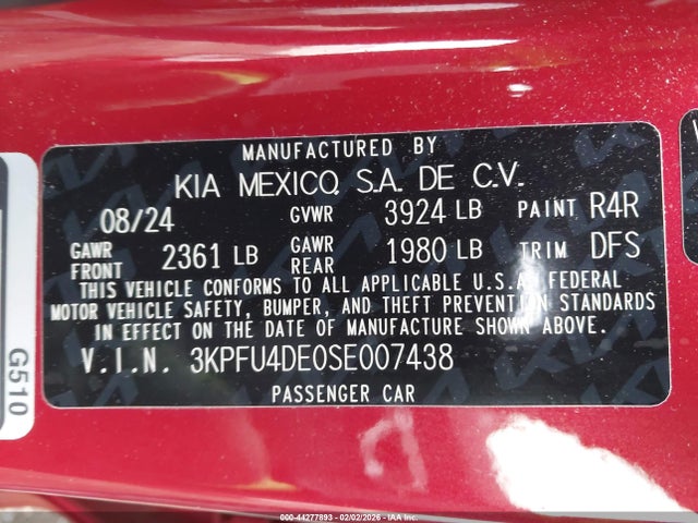 KIA K4 Ex 2025 3KPFU4DE0SE007438 Image 9