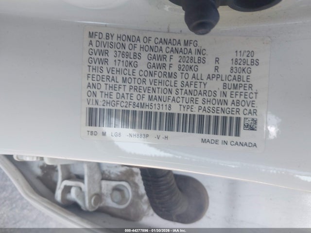 Honda Civic Sport 2021 2HGFC2F84MH513118 Image 9