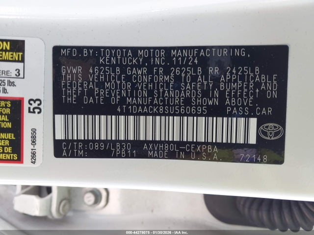 Toyota CAMRY XSE 2025 4T1DAACK8SU560695 Image 9