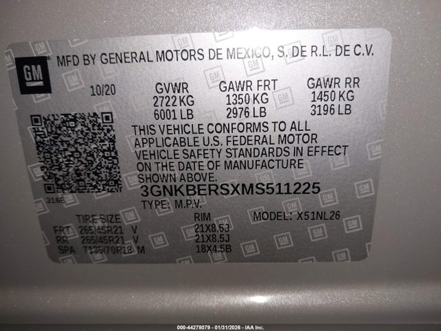 3GNKBERSXMS511225 Chevrolet Blazer Fwd Rs