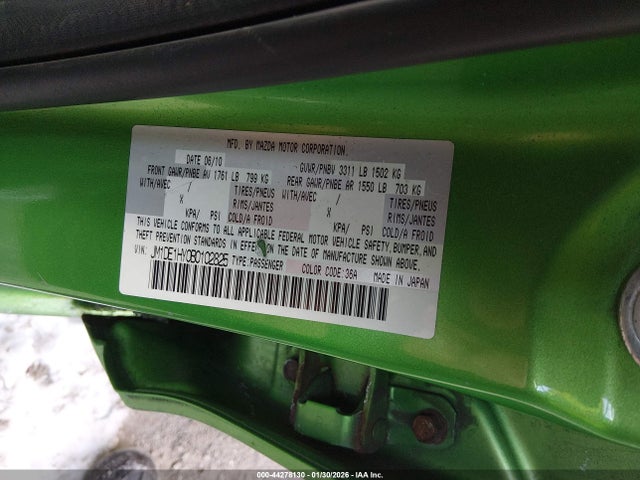 44278130 :رقم المزاد ، JM1DE1HY0B0102825 vin ، 2011 Mazda Mazda2 مزاد بيع