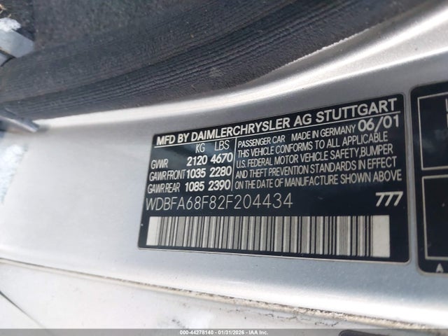 2002 MERCEDES-BENZ SL 500 WDBFA68F82F204434 Photo 8