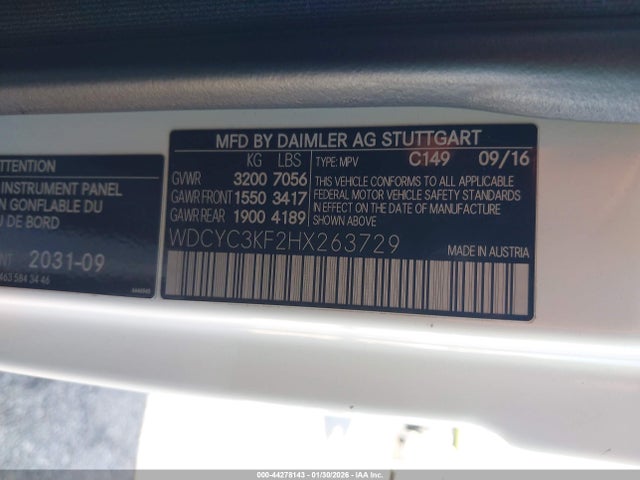 WDCYC3KF2HX263729 Mercedes-Benz G 550 4matic