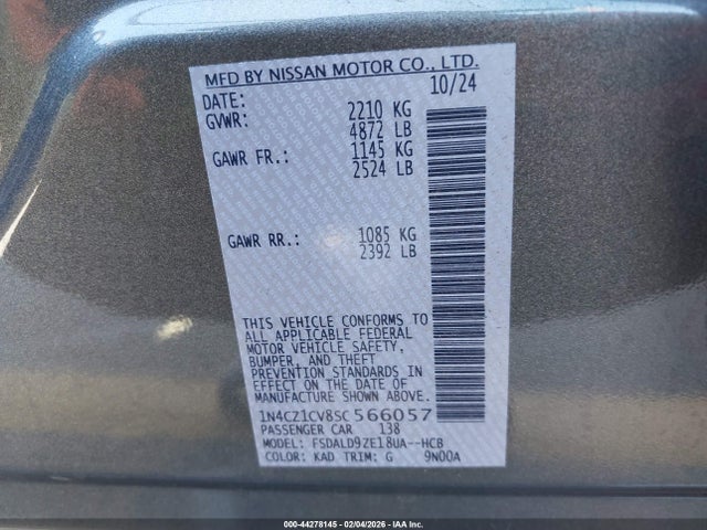 1N4CZ1CV8SC566057 Nissan Leaf Sv Plus