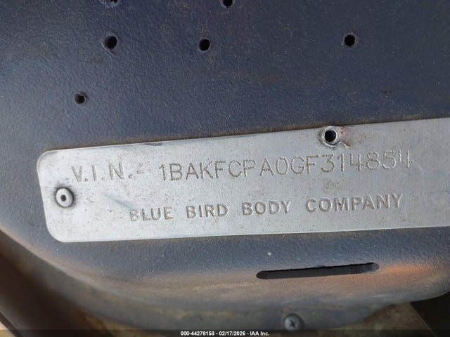 1BAKFCPA0GF314854 Blue Bird School Bus / Transit Bus