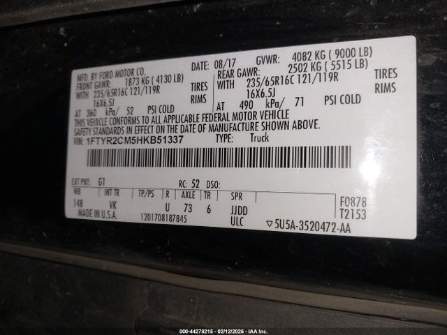 1FTYR2CM5HKB51337 Ford Transit-250