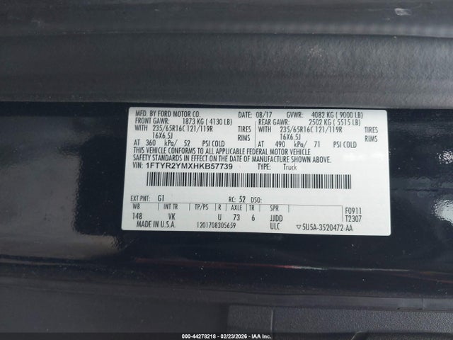 Ford Transit-250 2017 1FTYR2YMXHKB57739 Image 9