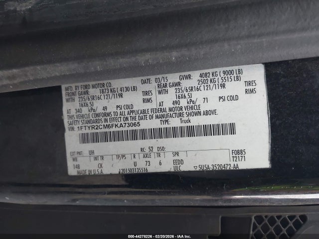 Ford Transit-250 2015 1FTYR2CM6FKA73065 Image 9