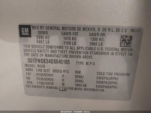 2013 CADILLAC SRX 3GYFNDE34DS645183 Photo 8