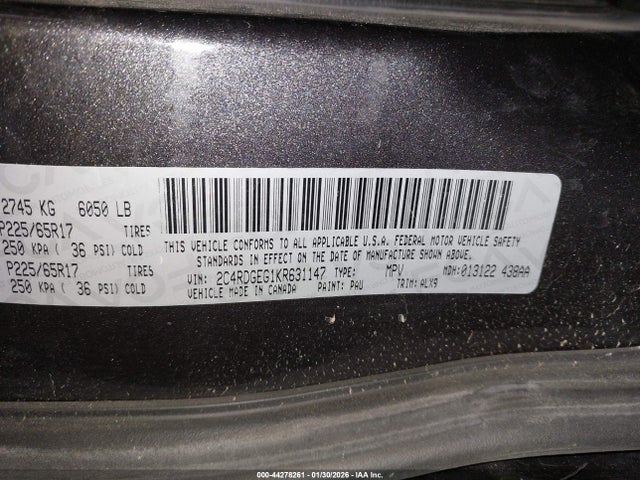 Dodge Grand Caravan Gt 2019 2C4RDGEG1KR631147 Image 9