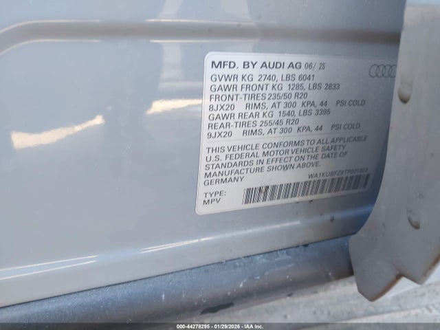 WA1KUBFZ8TP001403 Audi Q4 E-tron Premium 55 Quattro