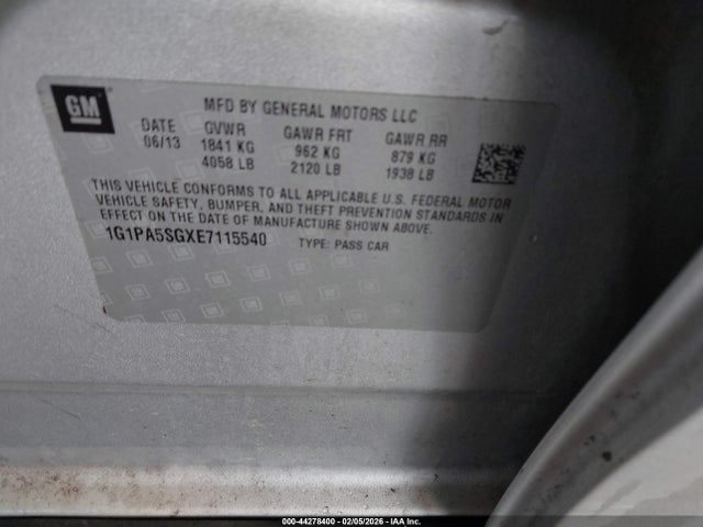 1G1PA5SGXE7115540 Chevrolet Cruze Ls Auto