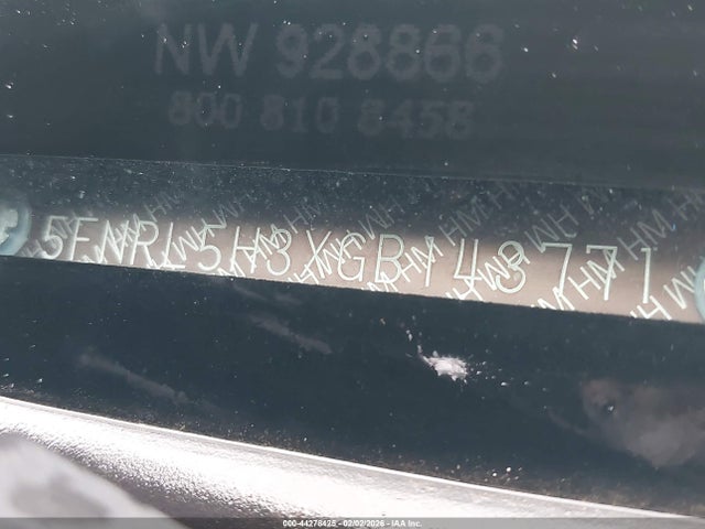 5FNRL5H3XGB143771 Honda ODYSSEY SE