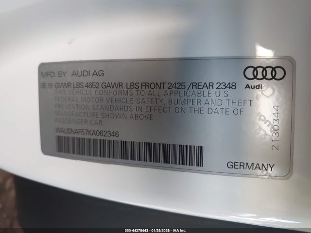 WAUSNAF57KA062346 Audi A5 45 Premium