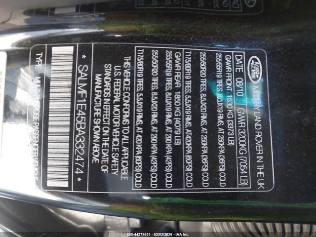 2011 LAND ROVER RANGE ROVER SALMF1E45BA332474 Photo 8