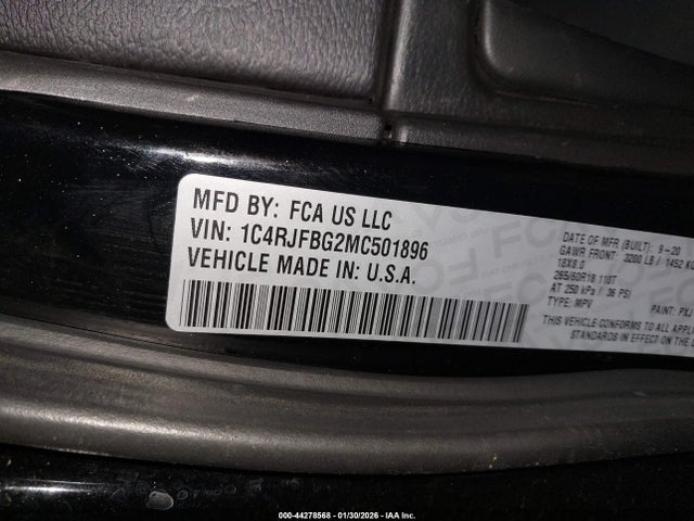 1C4RJFBG2MC501896 Jeep Grand Cherokee Limited 4x4