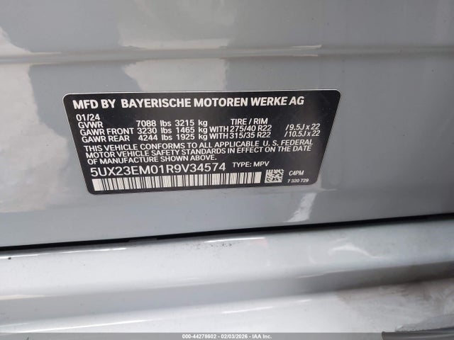 2024 BMW X7 5UX23EM01R9V34574 Photo 8