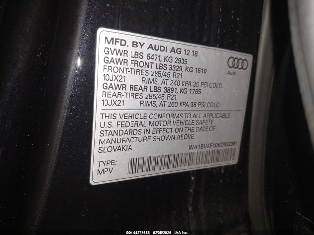 2019 AUDI Q8 WA1BVAF10KD022361 Photo 8