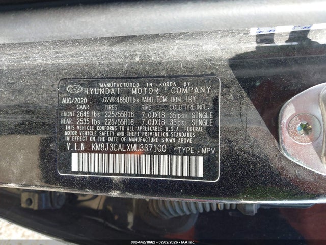 KM8J3CALXMU337100 Hyundai Tucson Ultimate