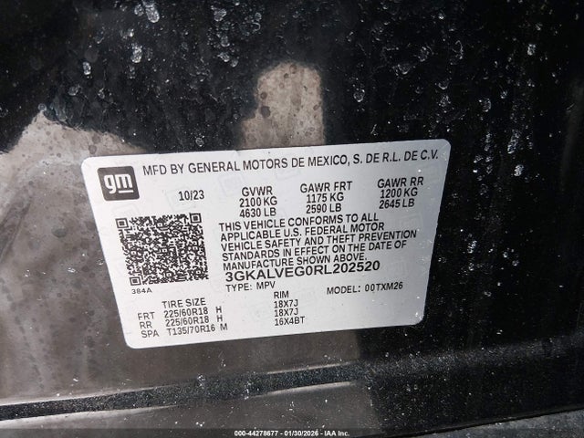 44278677 :رقم المزاد ، 3GKALVEG0RL202520 vin ، 2024 Gmc Terrain Awd Slt مزاد بيع