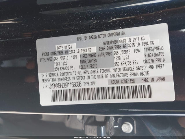 JM3KKBHD8R1168036 Mazda Cx-90 3.3 Turbo Preferred