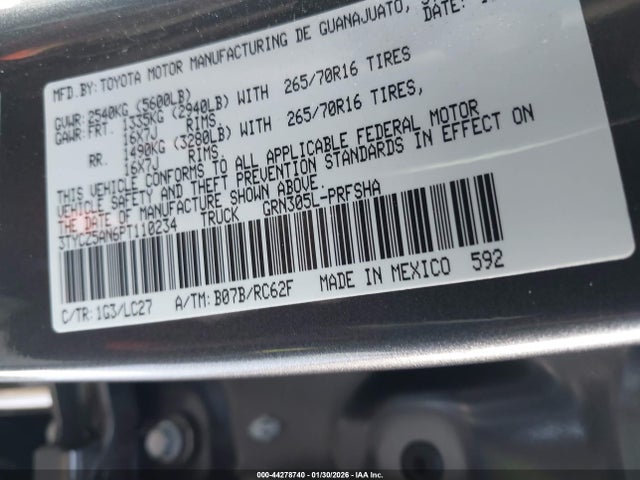 3TYCZ5AN6PT110234 Toyota Tacoma Trd Off Road