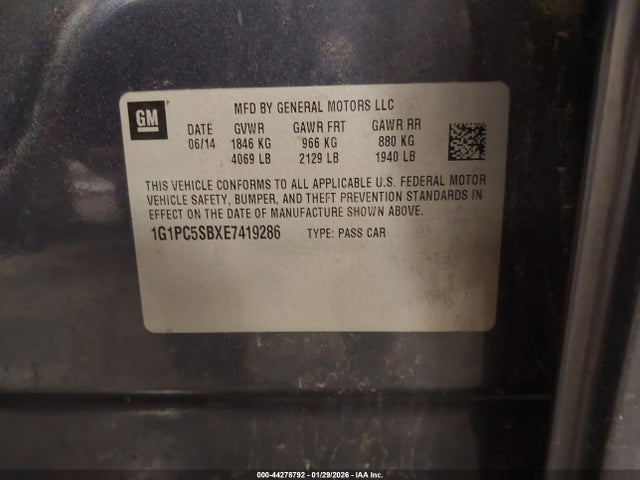 2014 CHEVROLET CRUZE 1G1PC5SBXE7419286 Photo 8