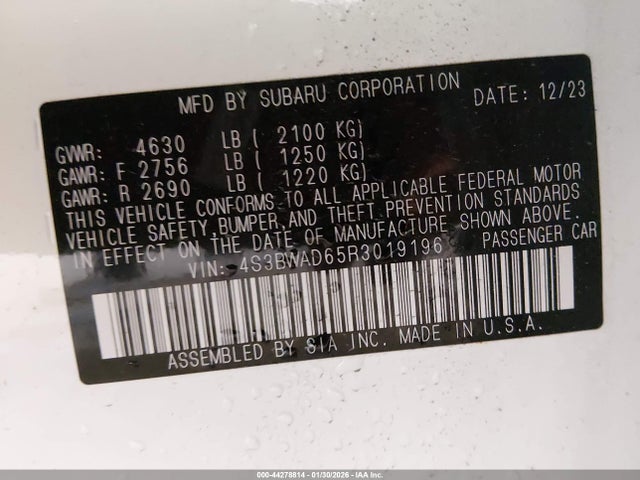 4S3BWAD65R3019196 Subaru Legacy Premium