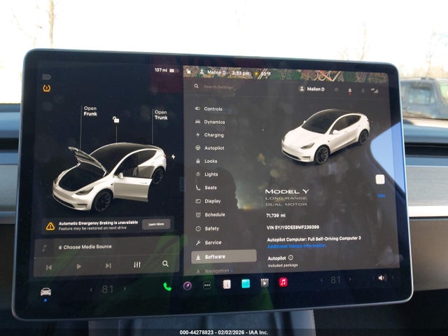 5YJYGDEE9MF239399 Tesla Model Y Long Range Dual Motor All-wheel Drive