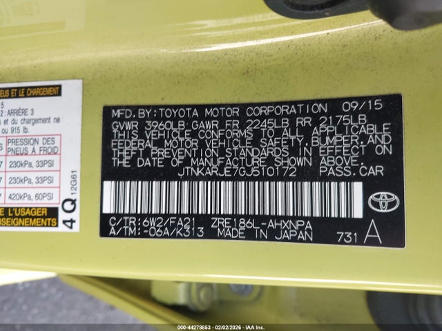 JTNKARJE7GJ510172 Scion IM