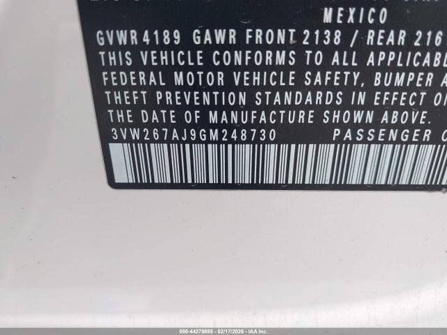 3VW267AJ9GM248730 Volkswagen Jetta 1.4t S