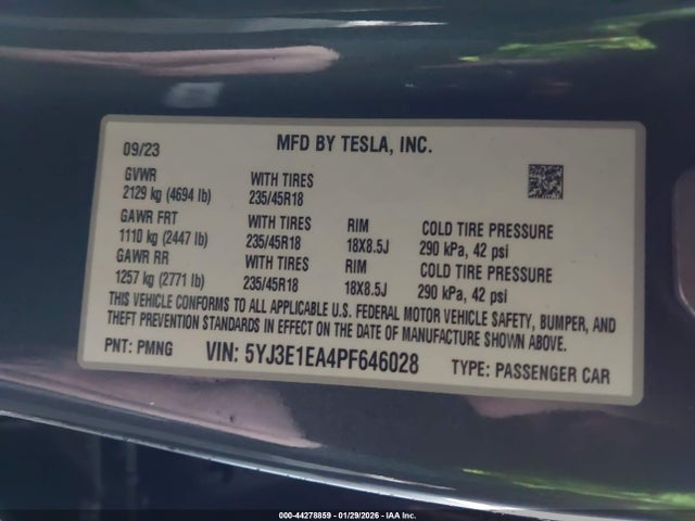 2023 TESLA MODEL 3 5YJ3E1EA4PF646028 Photo 8