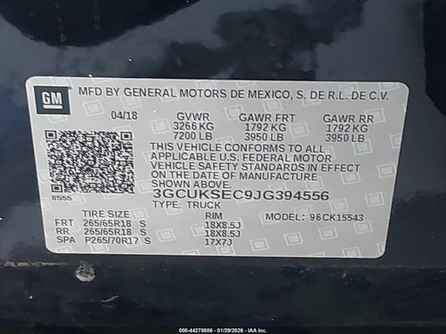 Chevrolet Silverado 1500 2lz 2018 3GCUKSEC9JG394556 Image 9