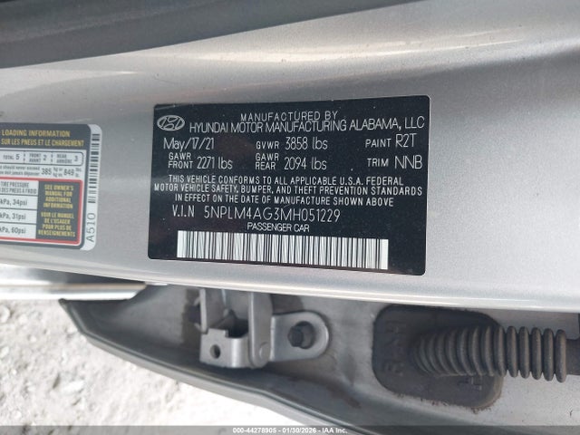 Hyundai ELANTRA SEL 2021 5NPLM4AG3MH051229 Image 9