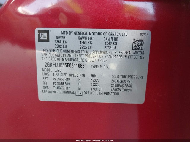 2GKFLUE35F6311083 GMC Terrain Denali