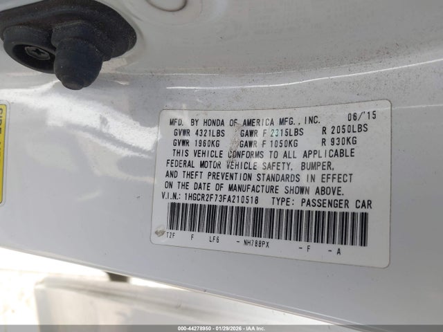 Honda ACCORD EX 2015 1HGCR2F73FA210518 Image 9