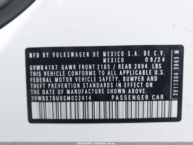 3VWBX7BU0SM022414 Volkswagen Jetta 1.5t Sport
