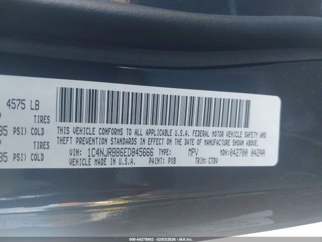1C4NJRBB6ED845666 Jeep Patriot Sport