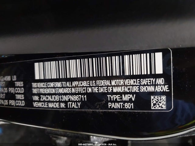 ZACNJDB13NPN86711 Jeep Renegade Latitude 4x4