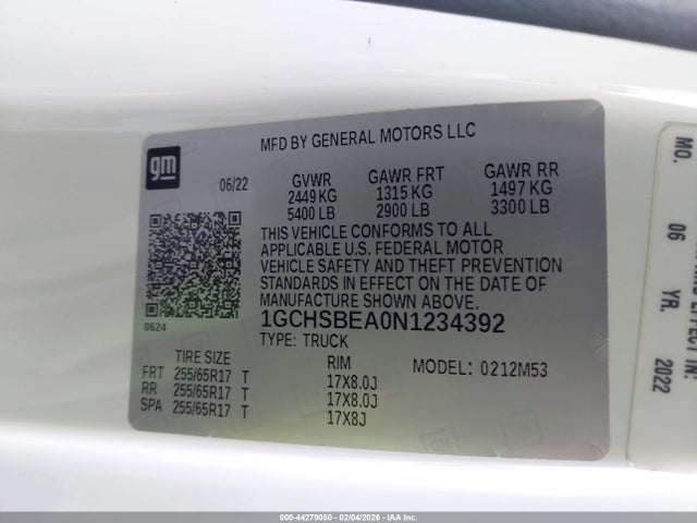 1GCHSBEA0N1234392 Chevrolet Colorado 2wd Long Box Wt