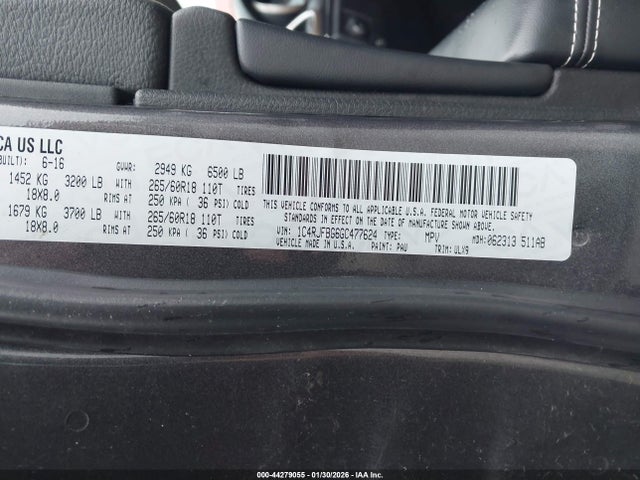 1C4RJFBG6GC477624 Jeep Grand Cherokee Limited