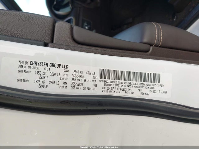 1C4RJFJG3EC475893 Jeep Grand Cherokee Summit