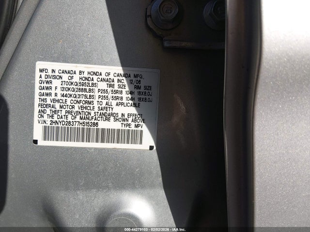 2007 ACURA MDX 2HNYD28377H515286 Photo 8