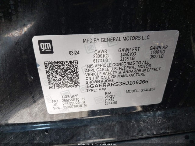 44279118 :رقم المزاد ، 5GAERARS3SJ106365 vin ، 2025 Buick Enclave Preferred Fwd مزاد بيع
