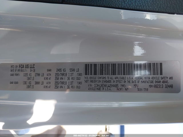 1C4HJXEN0JW204485 Jeep Wrangler Unlimited Sahara 4x4