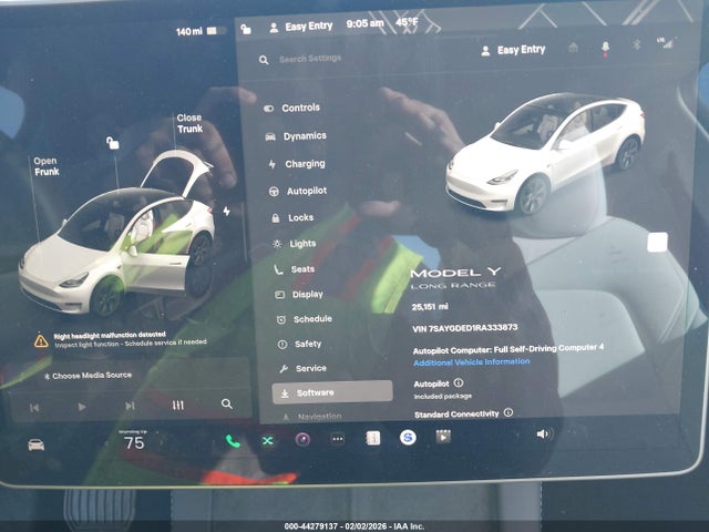 Продажа на аукционе авто 2024 Tesla Model Y Rwd, vin: 7SAYGDED1RA333873, номер лота: 44279137