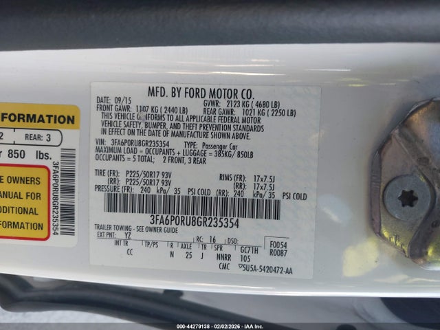 3FA6P0RU8GR235354 Ford Fusion Hybrid Titanium