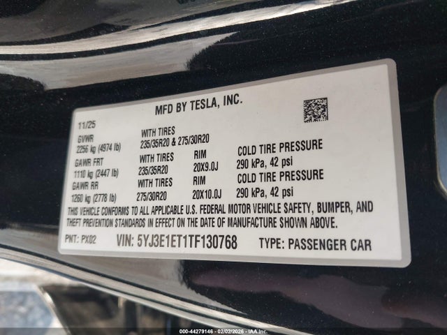 Tesla Model 3 Performance All-wheel Drive 2026 5YJ3E1ET1TF130768 Image 9