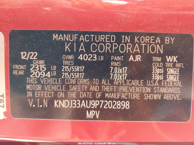 KNDJ33AU9P7202898 KIA SOUL EX