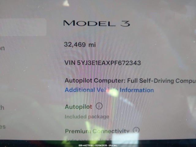 5YJ3E1EAXPF672343 Tesla Model 3 Rear-wheel Drive
